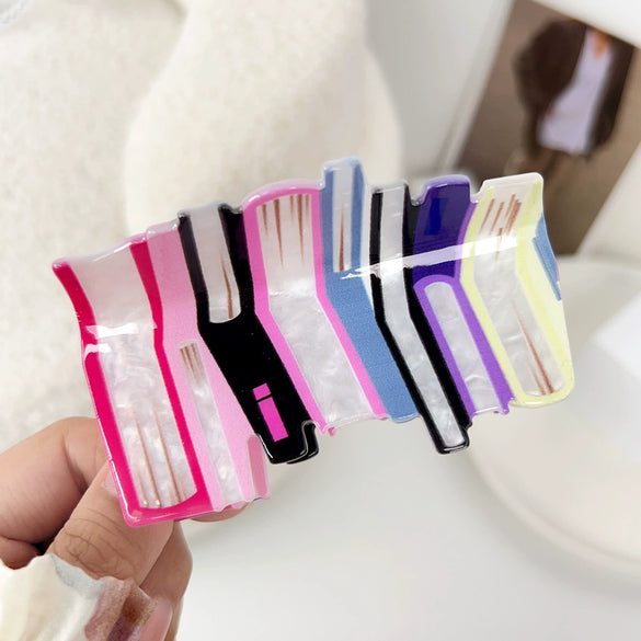 Wholesale Handmade Acrylic Corrugated Hair Clips For Women Fashion Hair Accessories