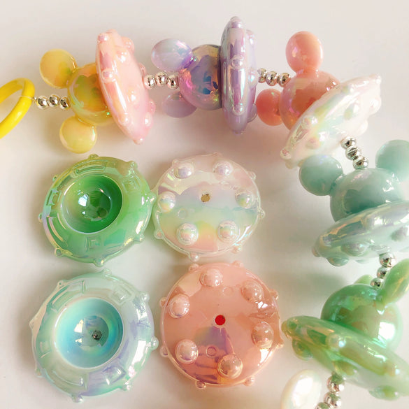 Wholesale Handmade Acrylic Cute Spaceship Beaded Mobile Phone Pendant Diy Accessories