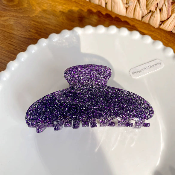 Wholesale Handmade Acrylic Glitter Hair Accessories For Women Gentle Style Hair Clips