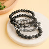 Wholesale Handmade Agate And Stainless Steel Geometric Cross Beaded Bracelet