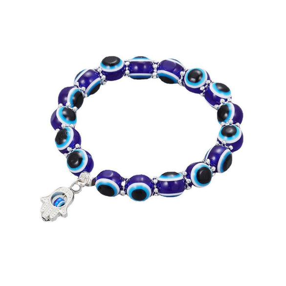 Wholesale Handmade Alloy Fatima Hand Butterfly Devil's Eye Turkish Blue Eye Pendant Bracelet With Animal Zodiac Pattern