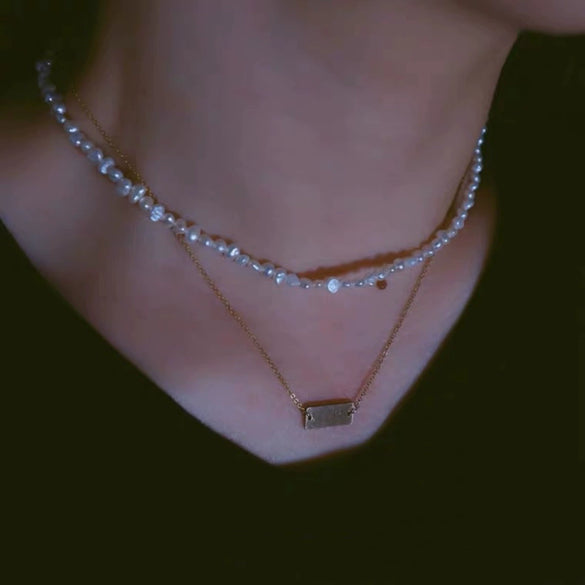 Wholesale Handmade Baroque Natural Shaped Freshwater Pearl Clavicle Chain Necklace With Copper 14K Gold Plated Accessories