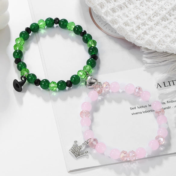 Wholesale Handmade Beaded Alloy Wicked Bracelet With Geometric Design And Witch Hat Princess Magic Wand Pendant