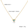 Wholesale Handmade Beaded Blue Turquoise Natural Stone Heart Pendant Stainless Steel 18K Gold Electroplated Clavicle Chain Necklace For Women