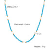 Wholesale Handmade Beaded Blue Turquoise Natural Stone Heart Pendant Stainless Steel 18K Gold Electroplated Clavicle Chain Necklace For Women