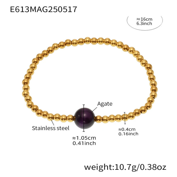 Wholesale Handmade Beaded Cross Bracelet 316L Stainless Steel Geometric 18K Gold Plated Jewelry For Women