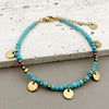 Wholesale Handmade Beaded Elegant Geometric Stainless Steel Natural Stone Bracelet For Women With Electroplating