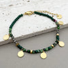 Wholesale Handmade Beaded Elegant Geometric Stainless Steel Natural Stone Bracelet For Women With Electroplating