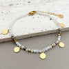 Wholesale Handmade Beaded Elegant Geometric Stainless Steel Natural Stone Bracelet For Women With Electroplating