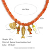 Wholesale Handmade Beaded Stainless Steel Electroplated 18K Gold Geometric Red Agate Marine Life Pendant Necklace For Women