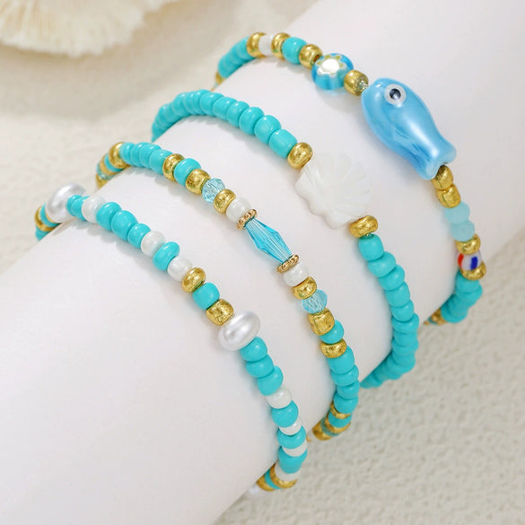 Wholesale Handmade Ceramic Rice Bead Bracelet With Animal And Zodiac Pattern Unisex Style