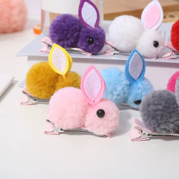 Wholesale Handmade Cloth Plush Bunny Hairpin Unisex Children's Cute Hair Accessories