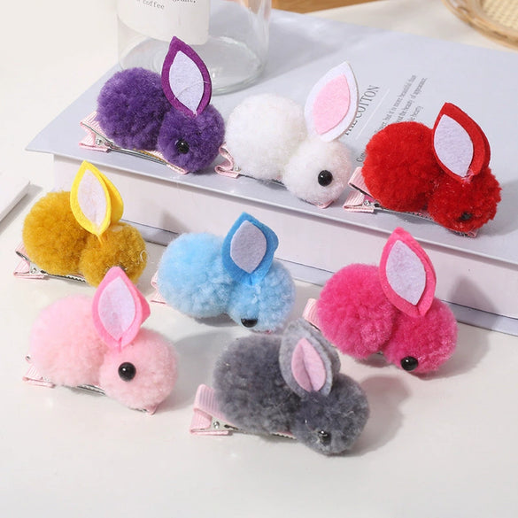 Wholesale Handmade Cloth Plush Bunny Hairpin Unisex Children's Cute Hair Accessories