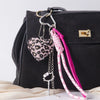 Wholesale Handmade Color Printed Pu Leopard Print Heart And Small Animal Pattern Keychain And Bag Pendant Luggage Accessories