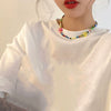 Wholesale Handmade Colorful Rice Beads Braided Smiley Bohemian Collarbone Necklace