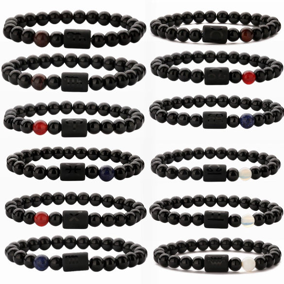 Wholesale Handmade Constellation Agate Elastic Bracelet