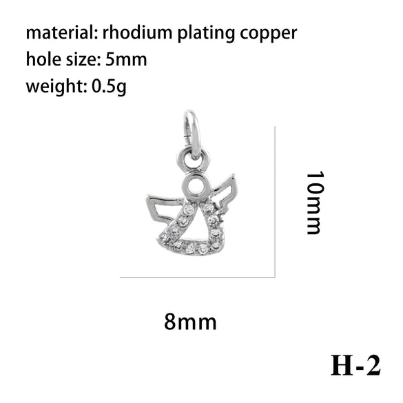 Wholesale Handmade Copper Jewelry Accessories With Inlaid Zircon And Cartoon Characters Angel Boy Girl Small Pendant Diy Necklace
