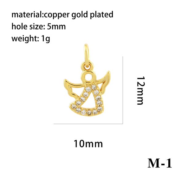 Wholesale Handmade Copper Jewelry Accessories With Inlaid Zircon And Cartoon Characters Angel Boy Girl Small Pendant Diy Necklace