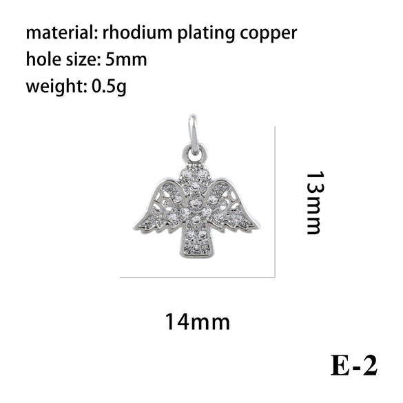 Wholesale Handmade Copper Jewelry Accessories With Inlaid Zircon And Cartoon Characters Angel Boy Girl Small Pendant Diy Necklace