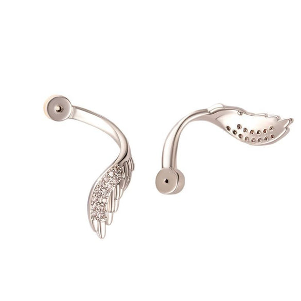 Wholesale Handmade Copper Wings Earrings With Electroplating Simple And Natural Style For Women