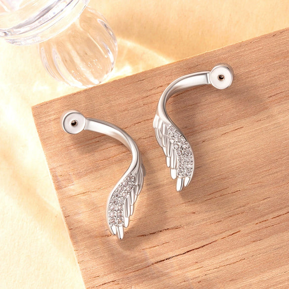 Wholesale Handmade Copper Wings Earrings With Electroplating Simple And Natural Style For Women