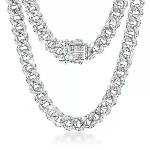 Wholesale Handmade Diamond Hiphop Gold Plated Copper Cuban Chain Necklace For Unisex