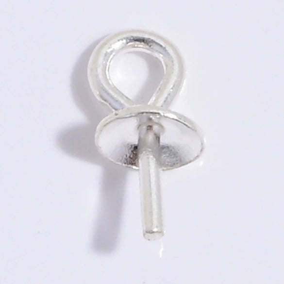 Wholesale Handmade Diy S925 Sterling Silver Round Bead Holder Earrings Pendant Needle Holder With Electroplating