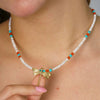 Wholesale Handmade Electroplated Beaded Necklace For Women With Insect And Geometric Patterns Copper Pendant Mixed Materials