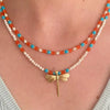 Wholesale Handmade Electroplated Beaded Necklace For Women With Insect And Geometric Patterns Copper Pendant Mixed Materials