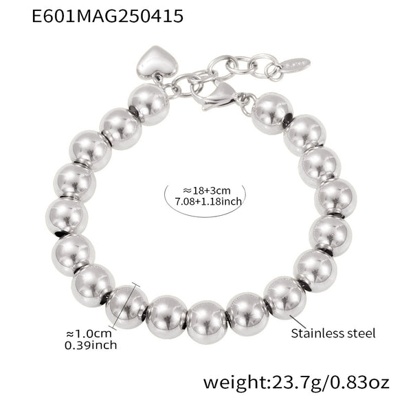 Wholesale Handmade Electroplated Geometric Stainless Steel Beaded Bracelet For Women