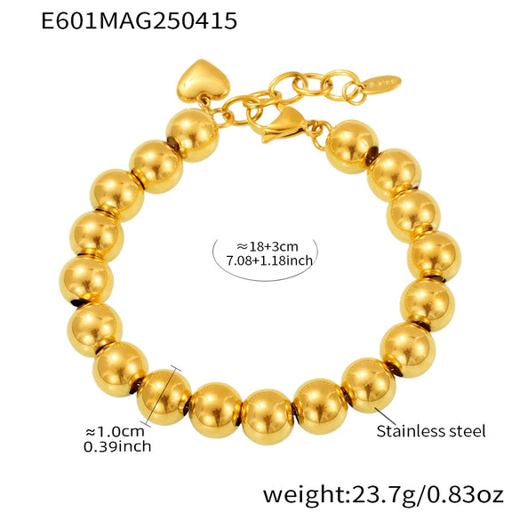 Wholesale Handmade Electroplated Geometric Stainless Steel Beaded Bracelet For Women