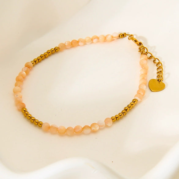Wholesale Handmade Electroplated Geometric Stainless Steel Beaded Bracelet For Women
