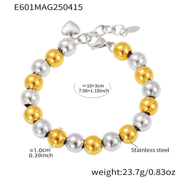 Wholesale Handmade Electroplated Geometric Stainless Steel Beaded Bracelet For Women