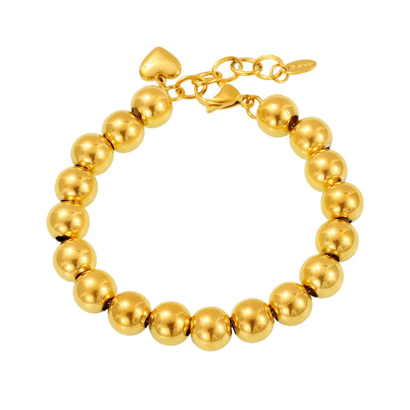 Wholesale Handmade Electroplated Geometric Stainless Steel Beaded Bracelet For Women