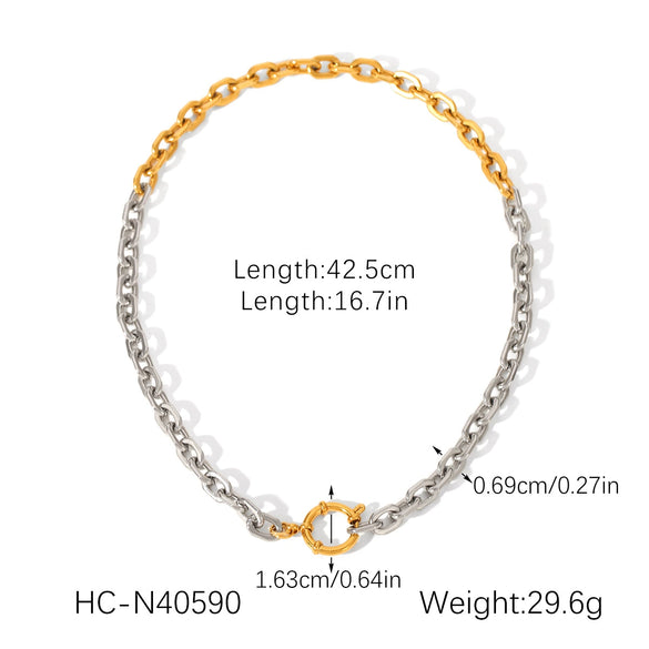 Wholesale Handmade Electroplated Geometric Stainless Steel Cross Buckle Necklace And Bracelet For Women Highend Jewelry