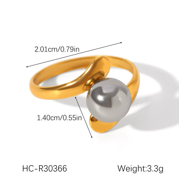 Wholesale Handmade Electroplated Stainless Steel Irregular Geometric Open Ring For Women