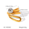 Wholesale Handmade Electroplated Stainless Steel Irregular Geometric Open Ring For Women