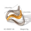Wholesale Handmade Electroplated Stainless Steel Irregular Geometric Open Ring For Women