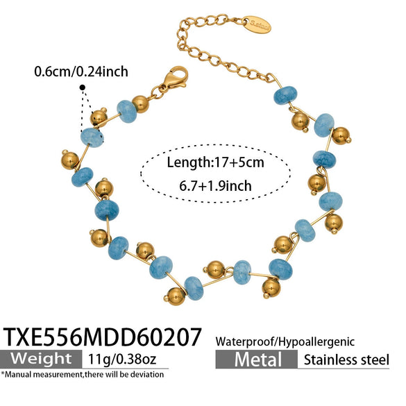 Wholesale Handmade Electroplated Stainless Steel Light Luxury Necklace And Bracelet Set For Women