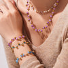Wholesale Handmade Electroplated Stainless Steel Light Luxury Necklace And Bracelet Set For Women