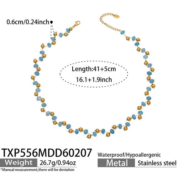Wholesale Handmade Electroplated Stainless Steel Light Luxury Necklace And Bracelet Set For Women
