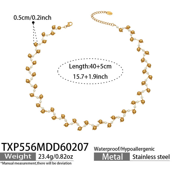 Wholesale Handmade Electroplated Stainless Steel Light Luxury Necklace And Bracelet Set For Women