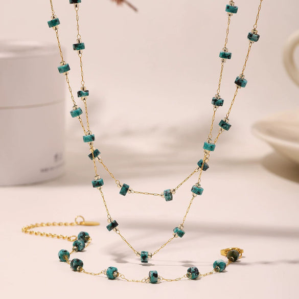 Wholesale Handmade Electroplated Titanium Steel Ferris Wheel Chain Necklace And Bracelet Jewelry For Unisex