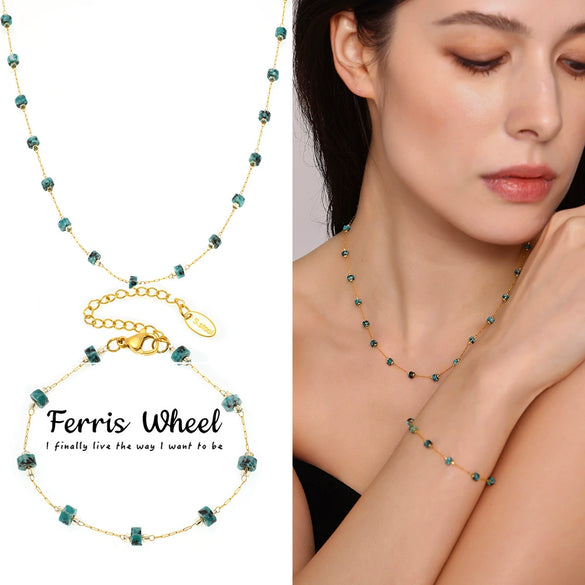 Wholesale Handmade Electroplated Titanium Steel Ferris Wheel Chain Necklace And Bracelet Jewelry For Unisex