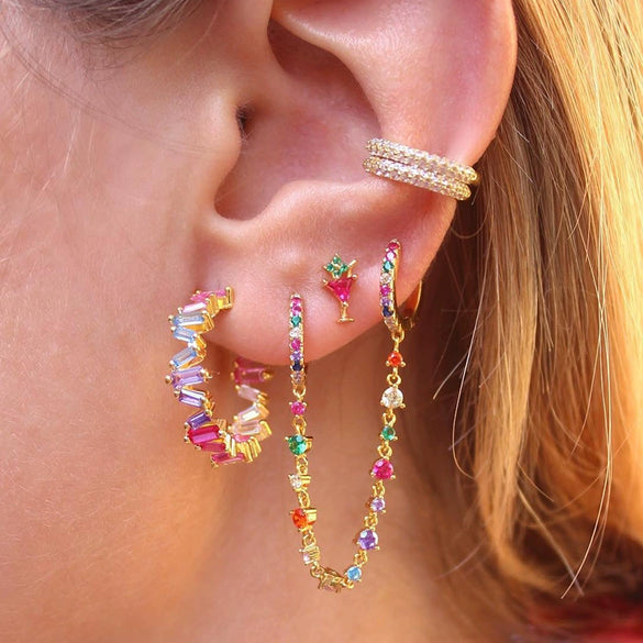 Wholesale Handmade Fashion Geometric Tassel Earrings For Women Copper Plated With Real Gold