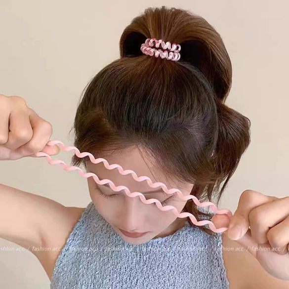 Wholesale Handmade Fresh And Simple Style Telephone Line Women's Hair Tie Headband