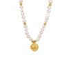 Wholesale Handmade Freshwater Pearl And Copper Beaded Collarbone Necklace With Geometric Pattern And Gold Plated Treatment For Women