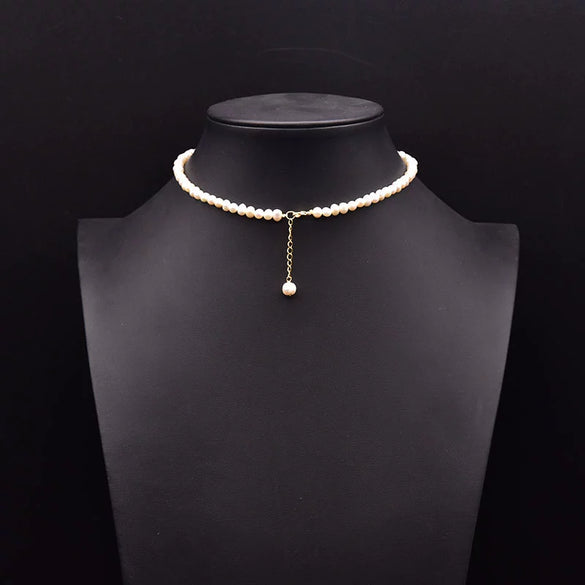 Wholesale Handmade Freshwater Pearl Multi Layer Clavicle And Sweater Chain With Geometric Pattern 925 Silver Retro Style Electroplated