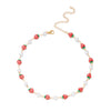 Wholesale Handmade Fruit Pattern Alloy Pendant Rice Beads Combination Chain Necklace For Women
