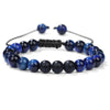 Wholesale Handmade Geometric Agate Tiger Eye Volcanic Stone Unisex Adjustable Bracelet